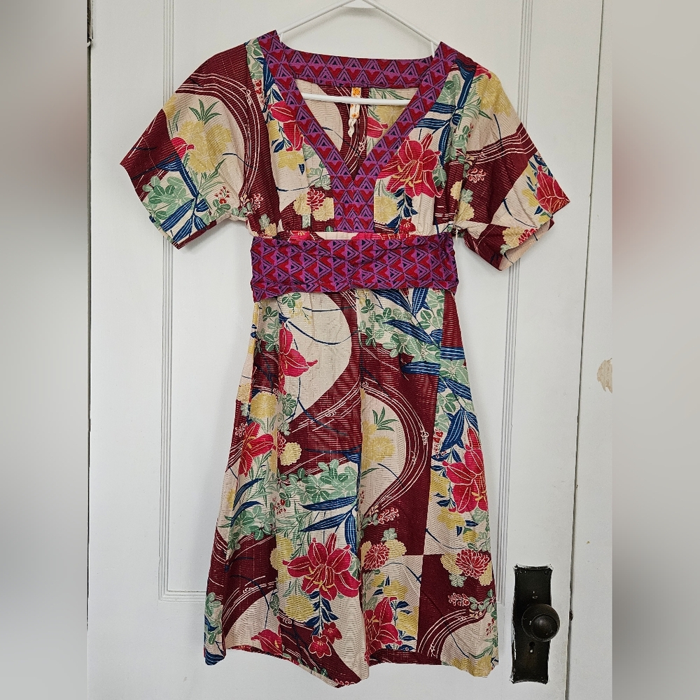 Anthropologie Maeve Asian Print Kimono Dress